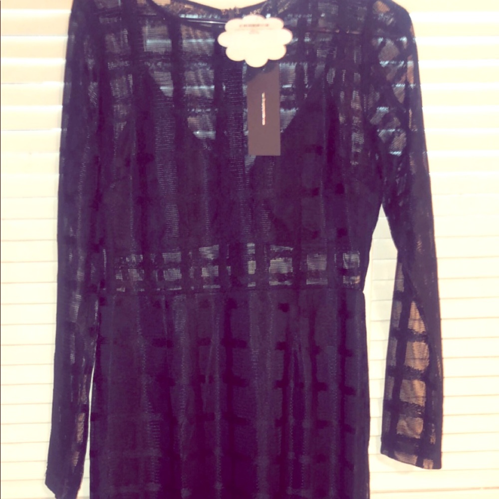 Sheer black midi dress